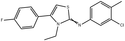 N-(3-chloro-4-methylphenyl)-N-(3-ethyl-4-(4-fluorophenyl)-1,3-thiazol-2(3H)-ylidene)amine 구조식 이미지