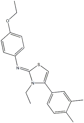 N-(4-(3,4-dimethylphenyl)-3-ethyl-1,3-thiazol-2(3H)-ylidene)-N-(4-ethoxyphenyl)amine 구조식 이미지