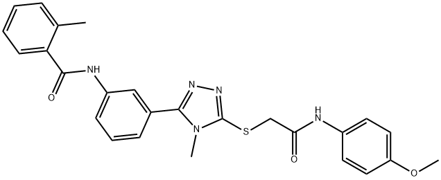 N-[3-(5-{[2-(4-methoxyanilino)-2-oxoethyl]sulfanyl}-4-methyl-4H-1,2,4-triazol-3-yl)phenyl]-2-methylbenzamide Structure