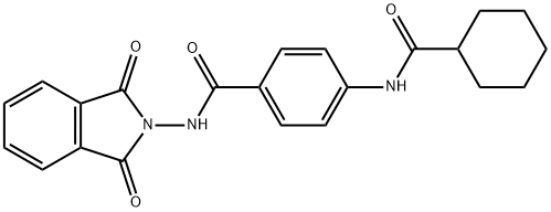 4-[(cyclohexylcarbonyl)amino]-N-(1,3-dioxo-1,3-dihydro-2H-isoindol-2-yl)benzamide Structure