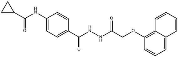 N-[4-({2-[(1-naphthyloxy)acetyl]hydrazino}carbonyl)phenyl]cyclopropanecarboxamide 구조식 이미지