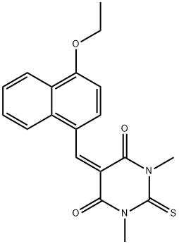 5-[(4-ethoxy-1-naphthyl)methylene]-1,3-dimethyl-2-thioxodihydro-4,6(1H,5H)-pyrimidinedione Structure