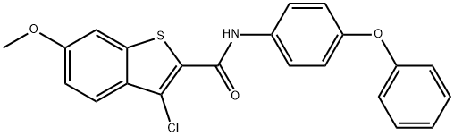 3-chloro-6-methoxy-N-(4-phenoxyphenyl)-1-benzothiophene-2-carboxamide Structure