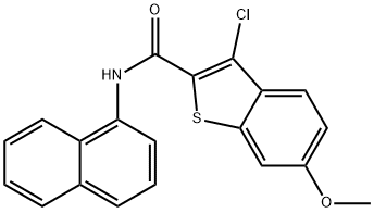 3-chloro-6-methoxy-N-(1-naphthyl)-1-benzothiophene-2-carboxamide Structure