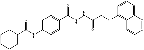 N-[4-({2-[(1-naphthyloxy)acetyl]hydrazino}carbonyl)phenyl]cyclohexanecarboxamide 구조식 이미지