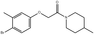 1-[(4-bromo-3-methylphenoxy)acetyl]-4-methylpiperidine Structure