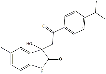 3-hydroxy-3-[2-(4-isopropylphenyl)-2-oxoethyl]-5-methyl-1,3-dihydro-2H-indol-2-one 구조식 이미지