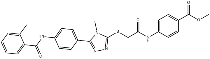 methyl 4-[({[4-methyl-5-(4-{[(2-methylphenyl)carbonyl]amino}phenyl)-4H-1,2,4-triazol-3-yl]sulfanyl}acetyl)amino]benzoate Structure