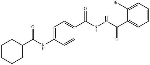 N-(4-{[2-(2-bromobenzoyl)hydrazino]carbonyl}phenyl)cyclohexanecarboxamide 구조식 이미지