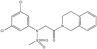 N-(3,5-dichlorophenyl)-N-[2-(3,4-dihydro-2(1H)-isoquinolinyl)-2-oxoethyl]methanesulfonamide 구조식 이미지