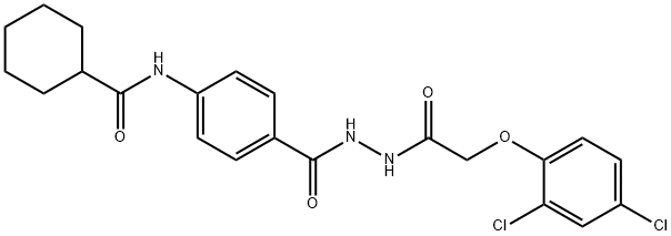 N-[4-({2-[(2,4-dichlorophenoxy)acetyl]hydrazino}carbonyl)phenyl]cyclohexanecarboxamide 구조식 이미지