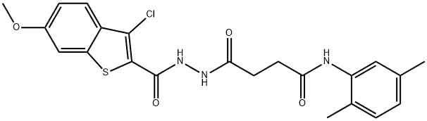 4-{2-[(3-chloro-6-methoxy-1-benzothien-2-yl)carbonyl]hydrazino}-N-(2,5-dimethylphenyl)-4-oxobutanamide Structure