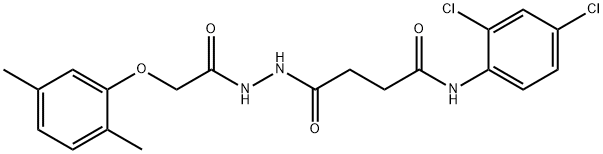 N-(2,4-dichlorophenyl)-4-{2-[(2,5-dimethylphenoxy)acetyl]hydrazino}-4-oxobutanamide 구조식 이미지