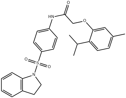 N-[4-(2,3-dihydro-1H-indol-1-ylsulfonyl)phenyl]-2-(2-isopropyl-5-methylphenoxy)acetamide Structure