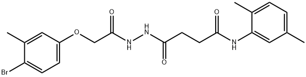 4-{2-[(4-bromo-3-methylphenoxy)acetyl]hydrazino}-N-(2,5-dimethylphenyl)-4-oxobutanamide Structure