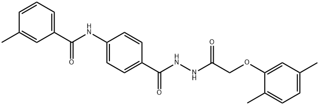 N-[4-({2-[(2,5-dimethylphenoxy)acetyl]hydrazino}carbonyl)phenyl]-3-methylbenzamide 구조식 이미지