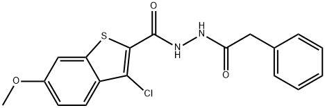 3-chloro-6-methoxy-N'-(phenylacetyl)-1-benzothiophene-2-carbohydrazide Structure