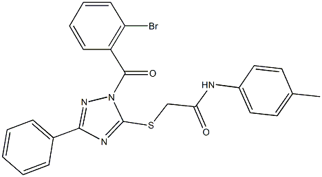 2-{[1-(2-bromobenzoyl)-3-phenyl-1H-1,2,4-triazol-5-yl]sulfanyl}-N-(4-methylphenyl)acetamide Structure