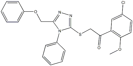 1-(5-chloro-2-methoxyphenyl)-2-{[5-(phenoxymethyl)-4-phenyl-4H-1,2,4-triazol-3-yl]sulfanyl}ethanone Structure