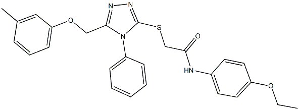 N-(4-ethoxyphenyl)-2-({5-[(3-methylphenoxy)methyl]-4-phenyl-4H-1,2,4-triazol-3-yl}sulfanyl)acetamide 구조식 이미지