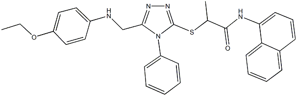 2-({5-[(4-ethoxyanilino)methyl]-4-phenyl-4H-1,2,4-triazol-3-yl}sulfanyl)-N-(1-naphthyl)propanamide 구조식 이미지