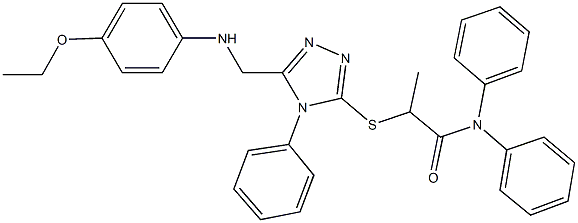 2-({5-[(4-ethoxyanilino)methyl]-4-phenyl-4H-1,2,4-triazol-3-yl}sulfanyl)-N,N-diphenylpropanamide Structure