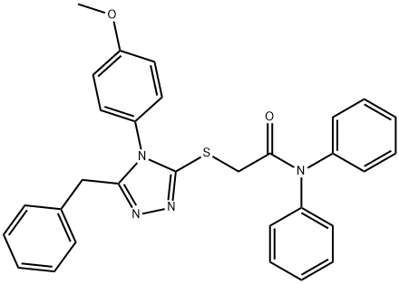 2-{[5-benzyl-4-(4-methoxyphenyl)-4H-1,2,4-triazol-3-yl]sulfanyl}-N,N-diphenylacetamide Structure