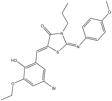 5-(5-bromo-3-ethoxy-2-hydroxybenzylidene)-2-[(4-methoxyphenyl)imino]-3-propyl-1,3-thiazolidin-4-one Structure