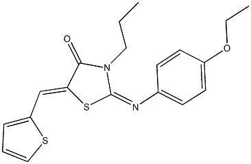 2-[(4-ethoxyphenyl)imino]-3-propyl-5-(2-thienylmethylene)-1,3-thiazolidin-4-one 구조식 이미지