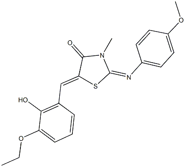 5-(3-ethoxy-2-hydroxybenzylidene)-2-[(4-methoxyphenyl)imino]-3-methyl-1,3-thiazolidin-4-one Structure