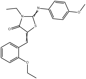 5-(2-ethoxybenzylidene)-3-ethyl-2-[(4-methoxyphenyl)imino]-1,3-thiazolidin-4-one 구조식 이미지