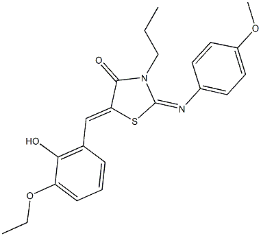 5-(3-ethoxy-2-hydroxybenzylidene)-2-[(4-methoxyphenyl)imino]-3-propyl-1,3-thiazolidin-4-one Structure