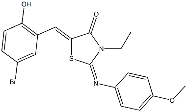 5-(5-bromo-2-hydroxybenzylidene)-3-ethyl-2-[(4-methoxyphenyl)imino]-1,3-thiazolidin-4-one Structure