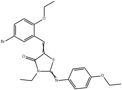 5-(5-bromo-2-ethoxybenzylidene)-2-[(4-ethoxyphenyl)imino]-3-ethyl-1,3-thiazolidin-4-one 구조식 이미지