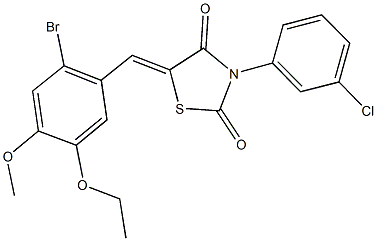 5-(2-bromo-5-ethoxy-4-methoxybenzylidene)-3-(3-chlorophenyl)-1,3-thiazolidine-2,4-dione Structure