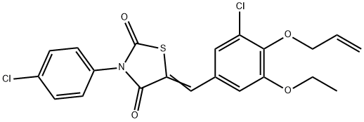 5-[4-(allyloxy)-3-chloro-5-ethoxybenzylidene]-3-(4-chlorophenyl)-1,3-thiazolidine-2,4-dione 구조식 이미지