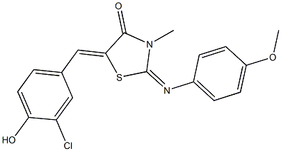 5-(3-chloro-4-hydroxybenzylidene)-2-[(4-methoxyphenyl)imino]-3-methyl-1,3-thiazolidin-4-one Structure