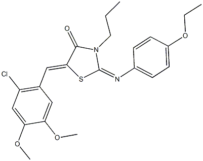 5-(2-chloro-4,5-dimethoxybenzylidene)-2-[(4-ethoxyphenyl)imino]-3-propyl-1,3-thiazolidin-4-one Structure