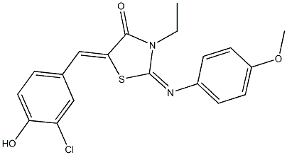 5-(3-chloro-4-hydroxybenzylidene)-3-ethyl-2-[(4-methoxyphenyl)imino]-1,3-thiazolidin-4-one 구조식 이미지