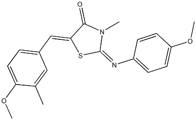 5-(4-methoxy-3-methylbenzylidene)-2-[(4-methoxyphenyl)imino]-3-methyl-1,3-thiazolidin-4-one 구조식 이미지