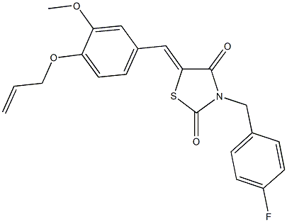 5-[4-(allyloxy)-3-methoxybenzylidene]-3-(4-fluorobenzyl)-1,3-thiazolidine-2,4-dione Structure