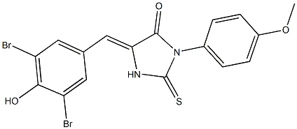 5-(3,5-dibromo-4-hydroxybenzylidene)-3-(4-methoxyphenyl)-2-thioxo-4-imidazolidinone Structure