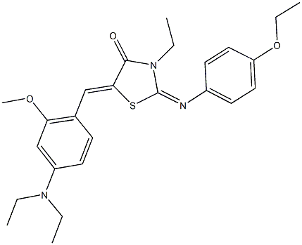 5-[4-(diethylamino)-2-methoxybenzylidene]-2-[(4-ethoxyphenyl)imino]-3-ethyl-1,3-thiazolidin-4-one Structure