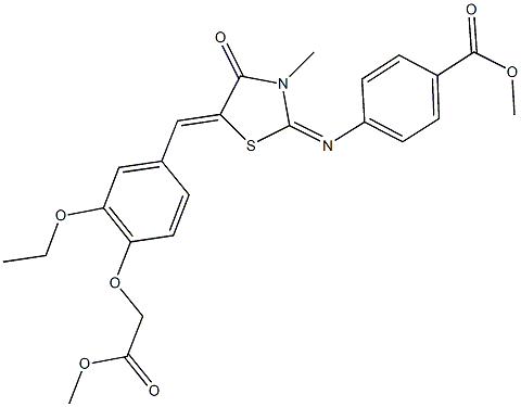 methyl 4-({5-[3-ethoxy-4-(2-methoxy-2-oxoethoxy)benzylidene]-3-methyl-4-oxo-1,3-thiazolidin-2-ylidene}amino)benzoate Structure