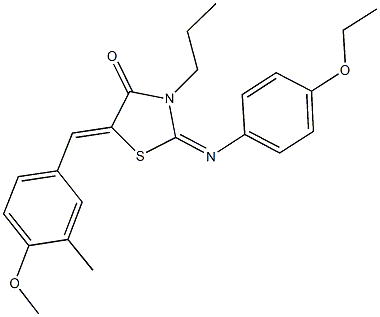 2-[(4-ethoxyphenyl)imino]-5-(4-methoxy-3-methylbenzylidene)-3-propyl-1,3-thiazolidin-4-one Structure