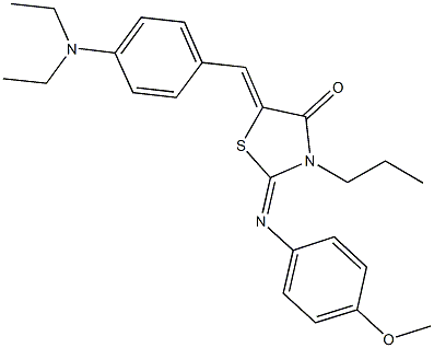 5-[4-(diethylamino)benzylidene]-2-[(4-methoxyphenyl)imino]-3-propyl-1,3-thiazolidin-4-one 구조식 이미지