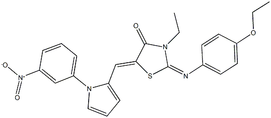 2-[(4-ethoxyphenyl)imino]-3-ethyl-5-[(1-{3-nitrophenyl}-1H-pyrrol-2-yl)methylene]-1,3-thiazolidin-4-one Structure