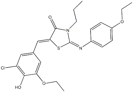 5-(3-chloro-5-ethoxy-4-hydroxybenzylidene)-2-[(4-ethoxyphenyl)imino]-3-propyl-1,3-thiazolidin-4-one Structure