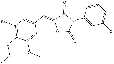 5-(3-bromo-4-ethoxy-5-methoxybenzylidene)-3-(3-chlorophenyl)-1,3-thiazolidine-2,4-dione Structure