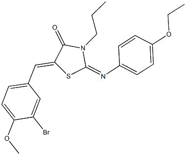 5-(3-bromo-4-methoxybenzylidene)-2-[(4-ethoxyphenyl)imino]-3-propyl-1,3-thiazolidin-4-one 구조식 이미지